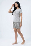 Zivame Knit Cotton Sleep Short Set - Ultimate Grey — thumbnail 3